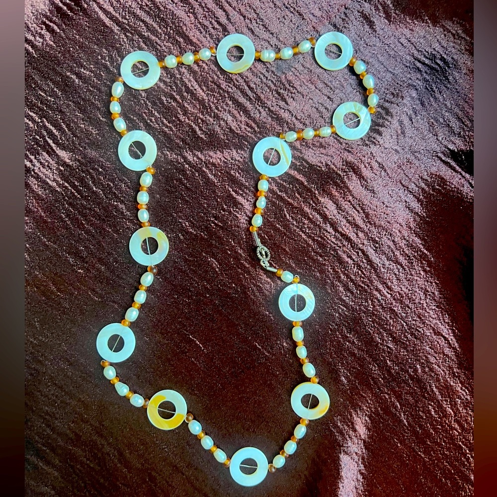 Necklace - synthetic mother of pearl